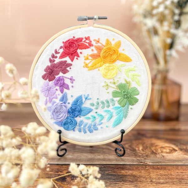 Couronne florale arc-en-ciel